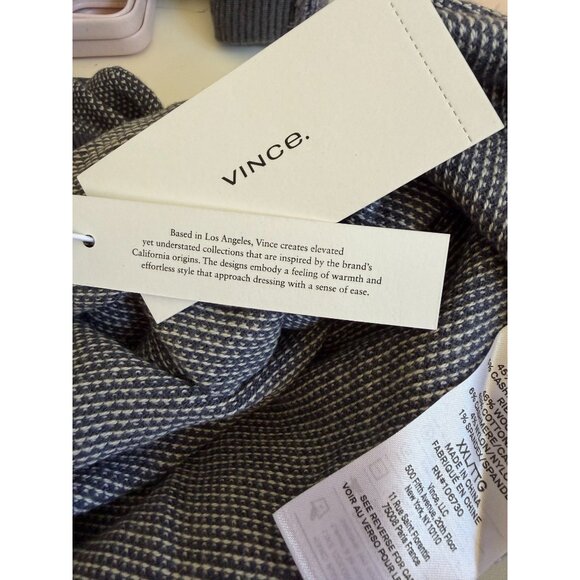 NEW WITH TAGS VINCE MENS BLUE/WHITE SWEATER XXL $295 CASHMERE BLEND NWT - Picture 6 of 6